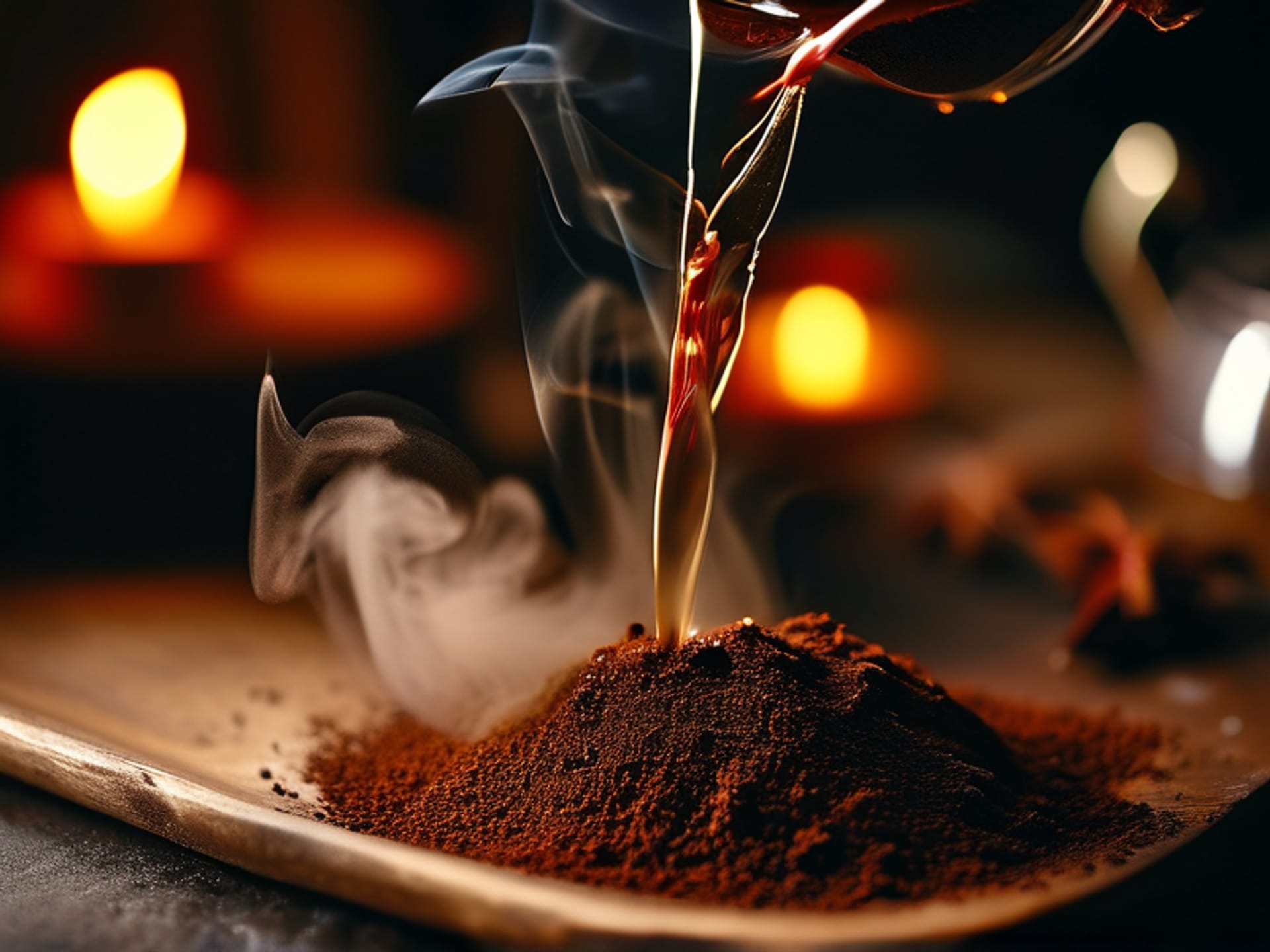 Midjourney Prompt: Cinematic macro photography, coarse ground coffee being poured into a French press. Close-up on the grounds, steam rising from freshly boiled water being added, rich burgundy color. Dark, moody lighting, high detail. --ar 4:5